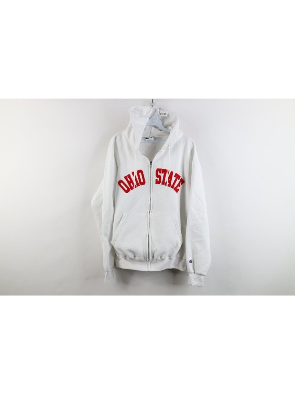 Vtg 90s Champion Mens Medium Distressed Ohio State University Full Zip Hoodie